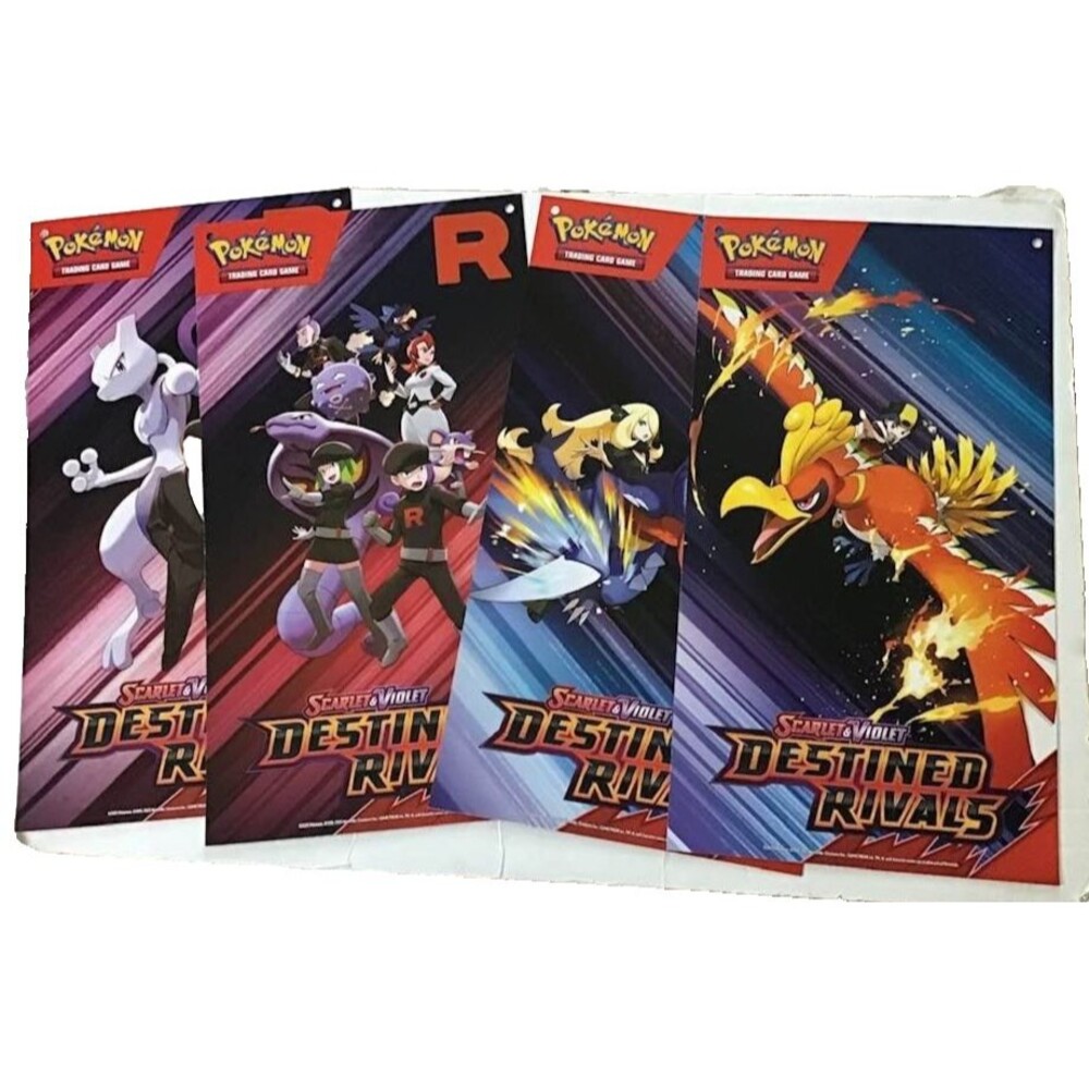 Pokemon Destined Rivals Double Sided Posters Promo Store 4 Scarlet Violet Mewtwo